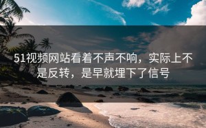 51视频网站看着不声不响，实际上不是反转，是早就埋下了信号