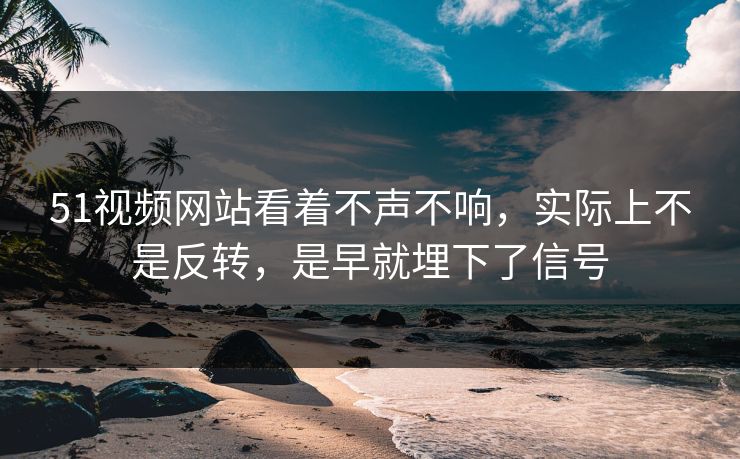 51视频网站看着不声不响，实际上不是反转，是早就埋下了信号